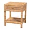 Baxton Studio Adelia Modern Bohemian Natural Rattan and Mahogany Wood 1-Drawer Nightstand 229-13149-ZORO - alternate 1